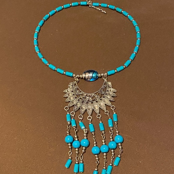 Italian blue statement necklace - Picture 1 of 2